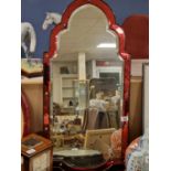 Large Victorian Cranberry Glass and Bevelled Edge Mirror