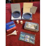 Collection of Concorde Gifts, two Wedgwood Jasperware Plates, Salt & Pepper Pots, 2 Diecast Models a