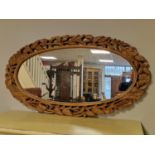 Large Oval Carved Mirror