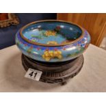 Chinese Cloisonne Bowl and Stand