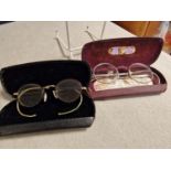 Pair of Cased Antique Spectacles
