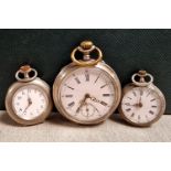Trio of Silver Pocketwatches inc a Remontoir Perfectionne example + two .800 silver watches