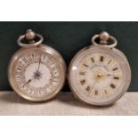 Pair of 'Fine Silver' Marked Ladies Pocketwatches inc an FG Greaves of Sheffield example