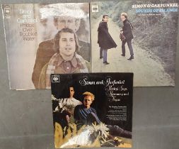 Set of 3 Original CBS Vinyl Record releases of LPs by Simon & Garfunkel, comprising Bridge Over Trou