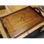 Good Quality 1920's Inlaid Wood Serving Tray