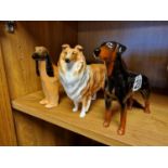 Trio of Beswick Dog Figures inc Rough Collie, Doberman and Afghan Hound