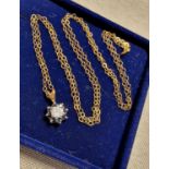 9ct Gold and Sapphire Pendant Necklace