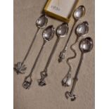 Set of Six Various Decorative Spoons w/Ornamental ends - marked KAA
