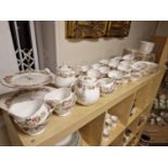 Extensive Colclough Pink Roses Dinner & Tea Service