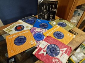 Collection of Nine Rolling Stones Decca 7" Vinyl Single Records & Eps