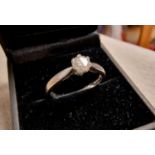 18ct White Gold Diamond Engagement Ring - size N