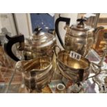4pc Chester Hallmarked Blackensee & Sons Silver Tea Set - total weight 1,121g