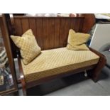 Good Quality Oak Monks Bench Style Hall Seat - 121x107x78cm