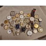 Collection of Watch and Pocketwatch Parts and Dials
