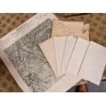 Envelope w/Six Paper Luftwaffe Air Strike/Raid Maps of Coventry, Leeds and Birmingham Districts