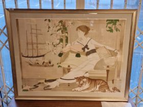 Signed Limited Edition Philippe Noyer (1917-1985) Lithograph Art - Santa Leticia - 111x87cm