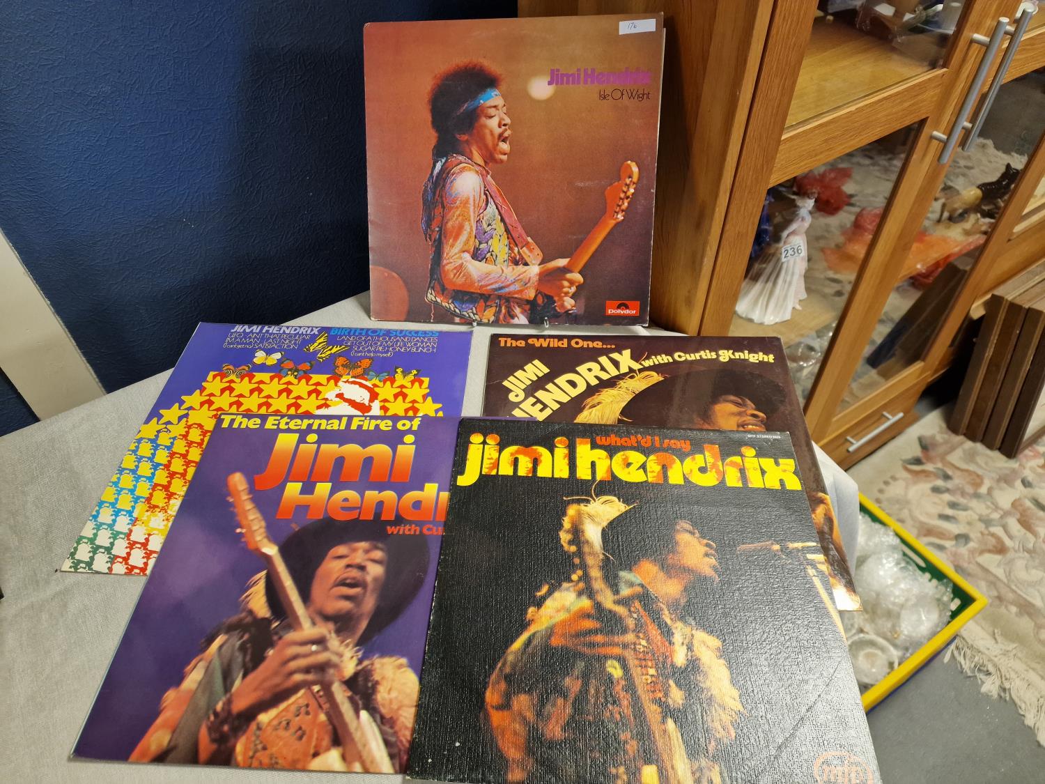 Collection of Five Jimi Hendrix Vinyl LP Records inc Isle of Wight live album