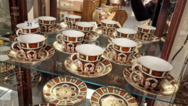 Group of Six Royal Crown Derby Imari 1128 Tea Cup and Saucer Duos