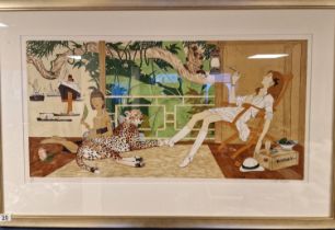 Signed Limited Edition Philippe Noyer (1917-1985) Lithograph Art - Ariel & Devi - 116x74cm