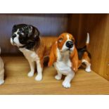 Pair of Beswick Dog Figures inc Bassett Hound & Garth Stroller