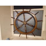 Large Vintage Nautical Maritime Ship's Wheel