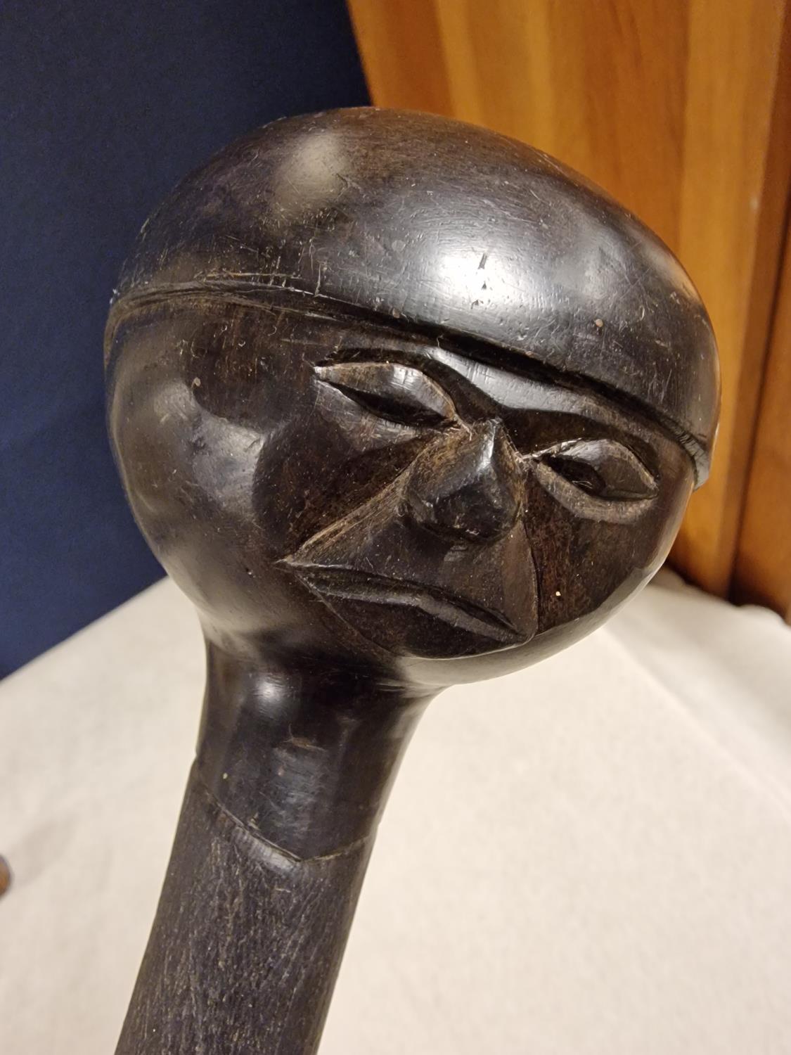 African Tribal Knobkerrie Carved Wooden Club - Image 2 of 3