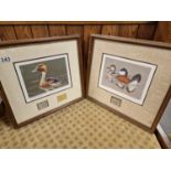 Pair of 1980's Terry Redlin (1938-2016) Wildfowl/Wading Birds (Ducks) Signed Stamp Prints by the Ame