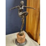 Bronze French Dancer Figure - signed J.Philipp w/the JB Deposee Stamp