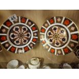 Pair of Royal Crown Derby 1128 Imari Dessert Plates