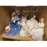 Collection of Various Royal Doulton an Franklin Mint Ladies Figures