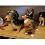 Pair of Beswick Dog Figures inc Black Prince Corgi & Sausage Dog