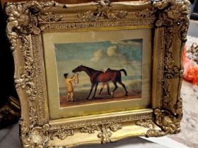 18th Century Oil of a Horse and Gentleman signed John Nost Sartorius Jr (1759-1828)