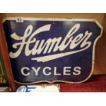Single Sided Humber Cycles Enamel Advertising Sign