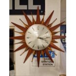 Vintage Metamec Sunburst Clock