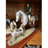 David Geenty Cotswold Studio Arts Figure of a Huntsman & Dog - 'Hitching a Ride'