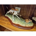 Limited Edition Border Fine Arts Waterloo Chase Hunting Dogs Sculpture, by Hans Kendrick