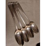 Set of Four Hallmarked Slver Spoons - 280g total