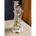 Antique European Porcelain Classical Candlestick w/partial crossed swords Meissen mark to base