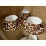 Three Royal Crown Derby 1128 Imari Tea Cup and Saucer Sets