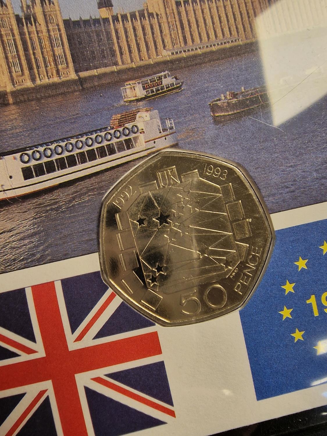 Commemorative 1992 50p Pence Piece Currency First Day Cover - British Presidency of Europe - Image 2 of 2