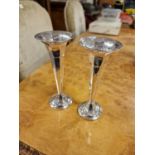Pair of Hallmarked Silver Candlesticks - one filled, the other hollow - total 160g