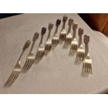 Collection of 10 Silver Dining Forks - approx 800g