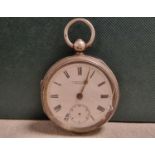 1900 CH Nicholls & Co of Castleford Hallmarked Chester Silver Pocketwatch - 132g