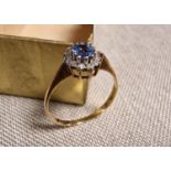 9ct Gold and Aquamarine Dress Ring, size P