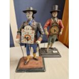 Pair of 1930's Black Forest Clock Seller Figures - 45cm high