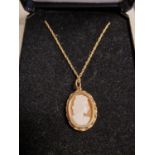 9ct Gold Cameo Neckace