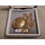 9ct Gold Locket Pendant Necklace - 6g