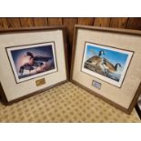 Pair of American 1980's Wildfowl/Wading Birds (Ducks) Signed Stamp Prints to include John S Wilson (