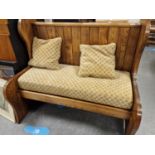 Good Quality Oak Monks Bench Style Hall Seat - 121x107x78cm