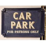 Large Vintage Wooden Car Pub Breweriana Car Park Advertising Sign